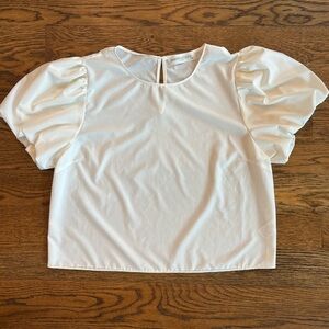 Pants Store White Puff Sleeve Blouse